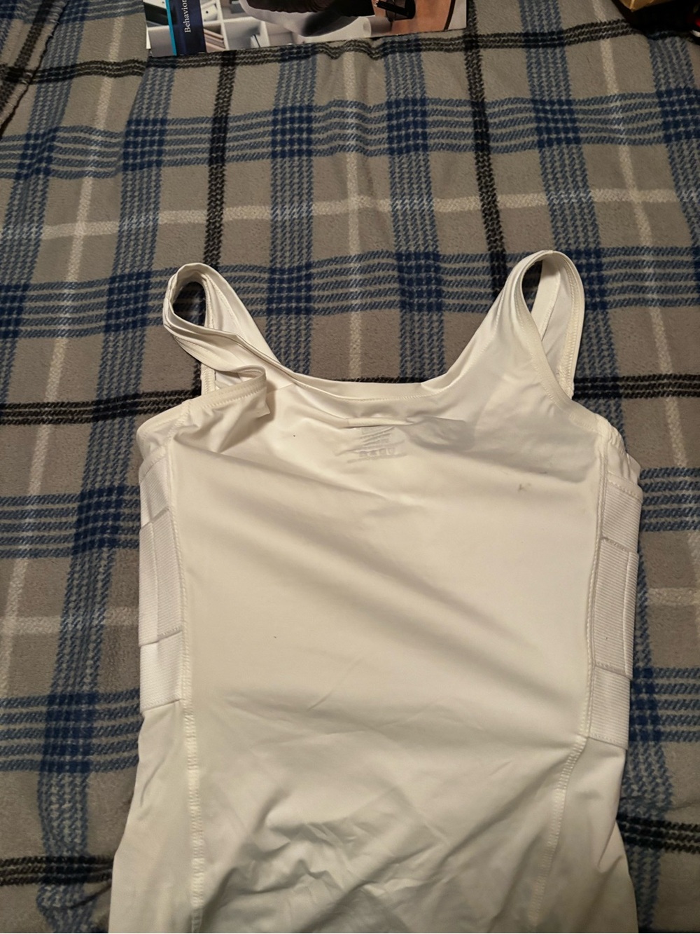Women's White Tank Top with Built-In Support